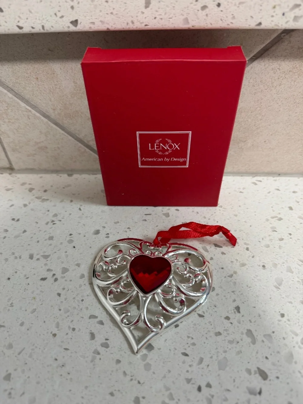 NIB Lenox Christmas Heart Ornaments Set of 3